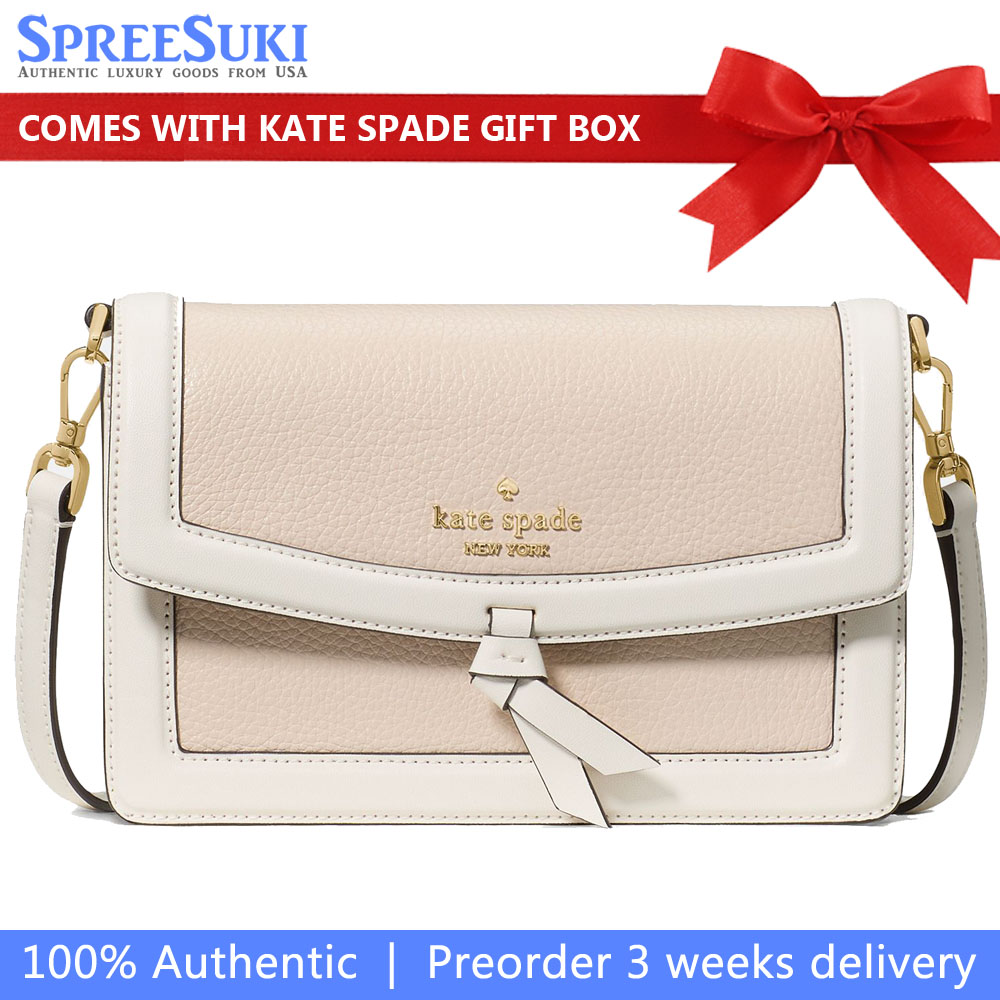 Kate Spade Knott Mini Flap Crossbody Light Cream Multi # KM610