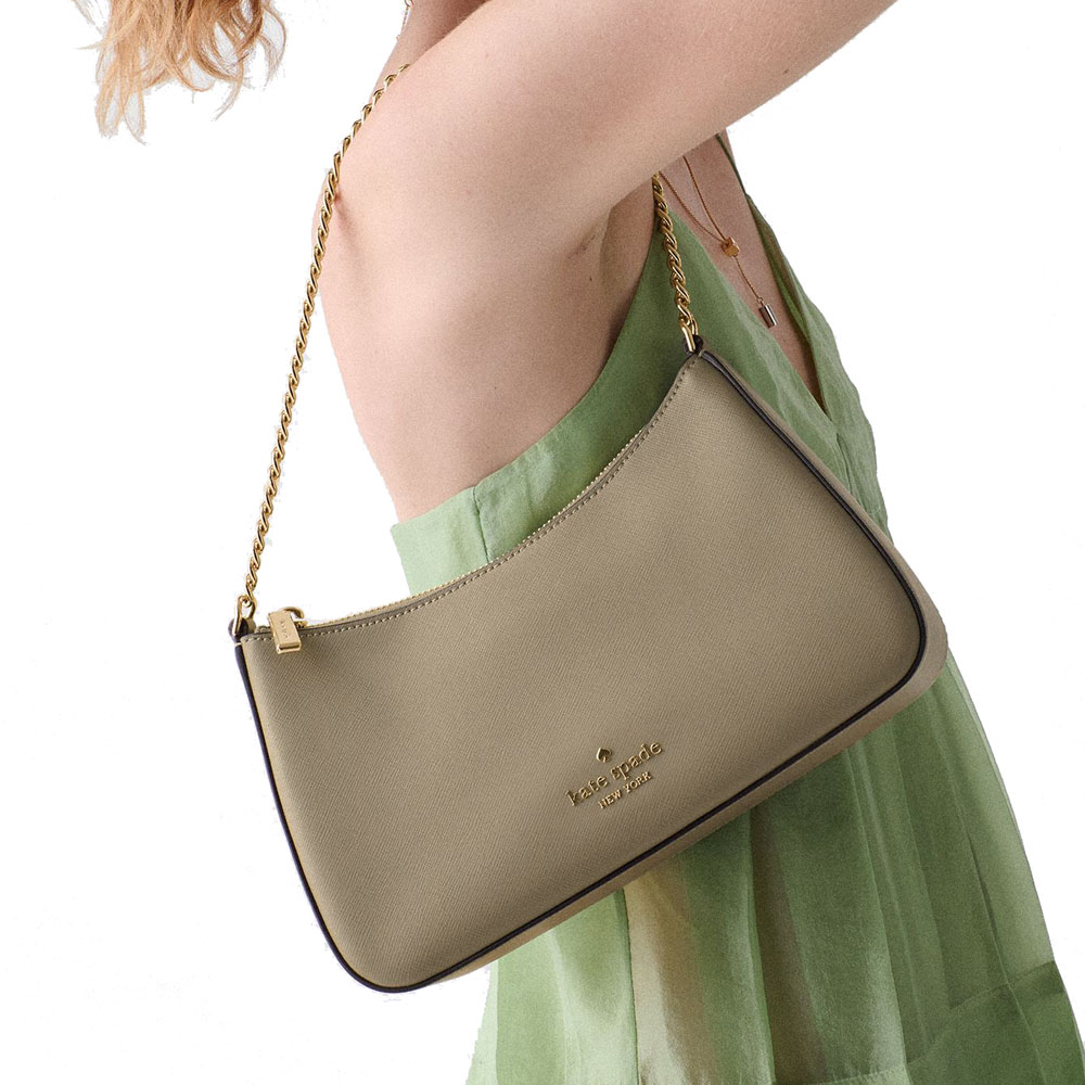 Kate Spade Crossbody Bag Sling Madison Convertible Crossbody Oyster Shell Dark Grey # KC439