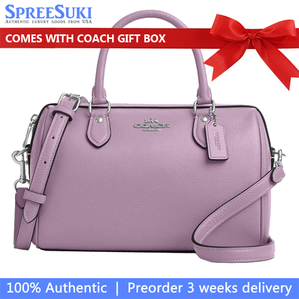 Coach Rowan Satchel Bag Silver Jasmine Light Purple # CV962