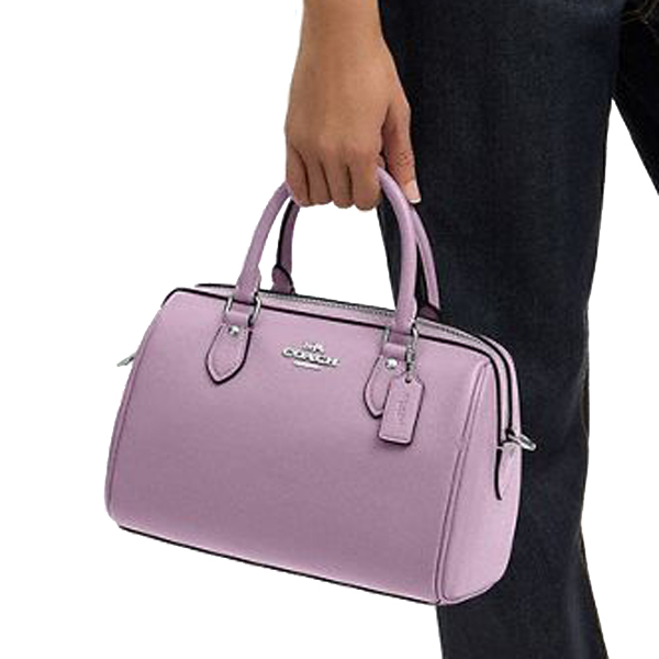 Coach Rowan Satchel Bag Silver Jasmine Light Purple # CV962