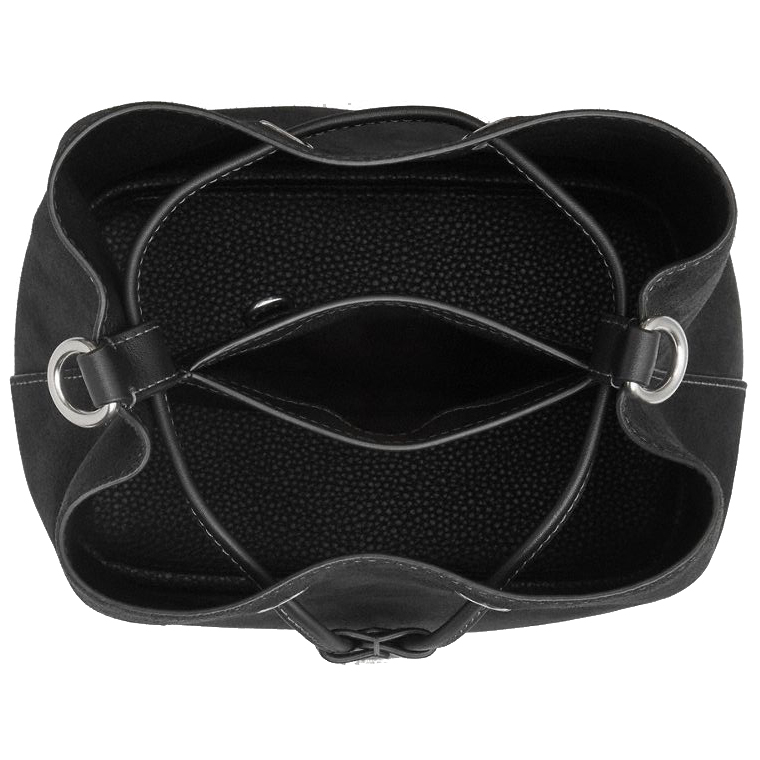 Coach Rowan Bucket Bag With Cherry Charm Silver Black # CCZ89