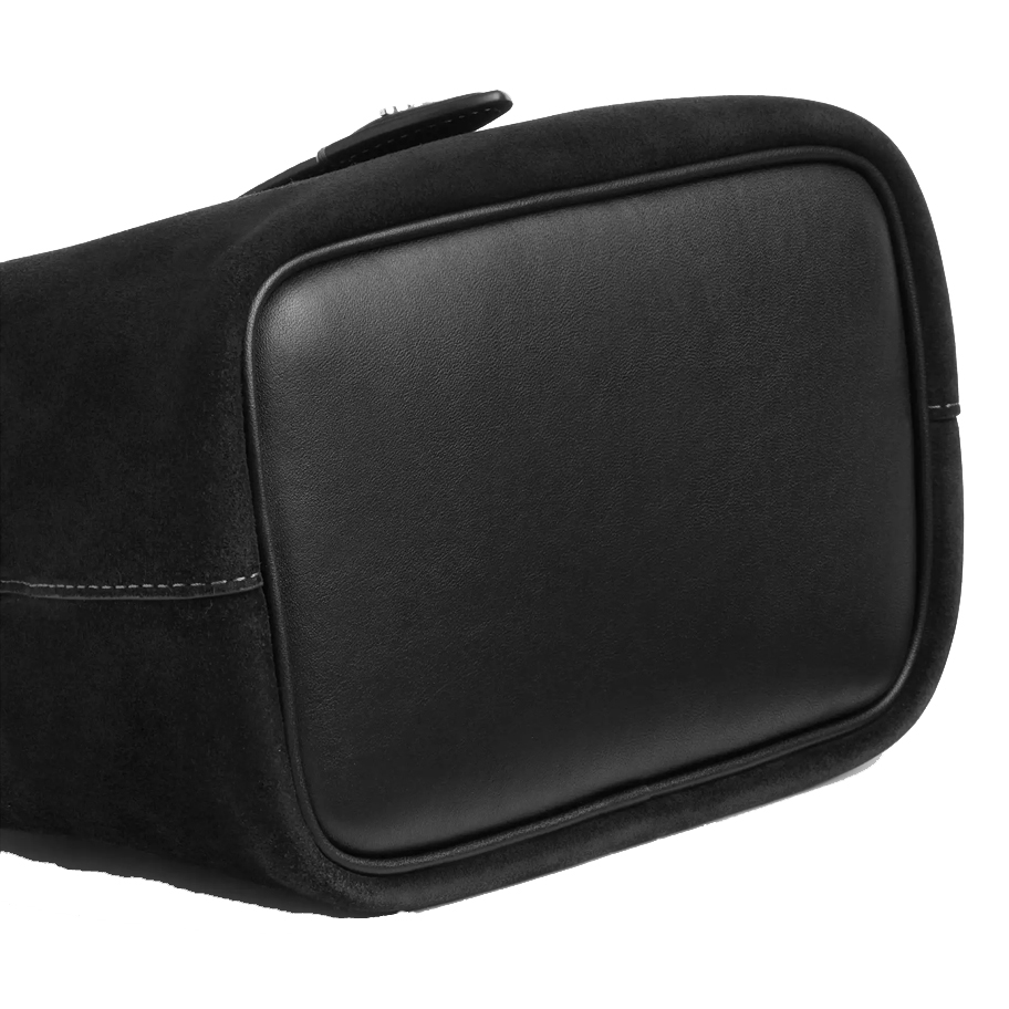 Coach Rowan Bucket Bag With Cherry Charm Silver Black # CCZ89