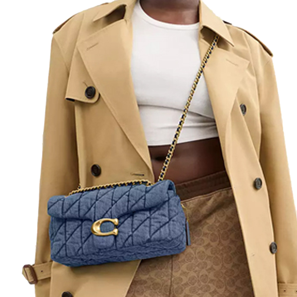 Coach Tabby Shoulder Bag 26 With Quilting Brass Indigo Blue # CR704