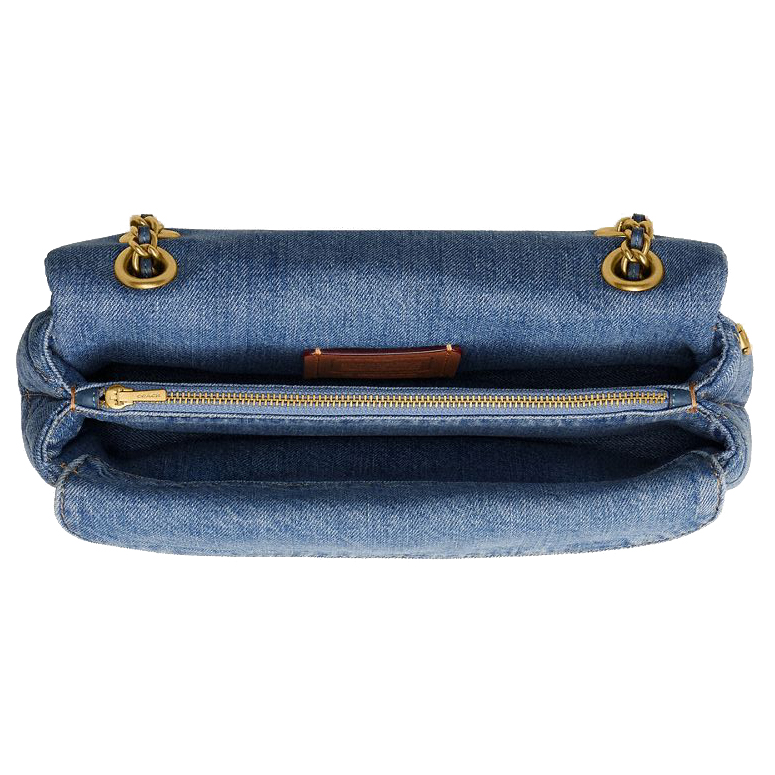 Coach Tabby Shoulder Bag 26 With Quilting Brass Indigo Blue # CR704