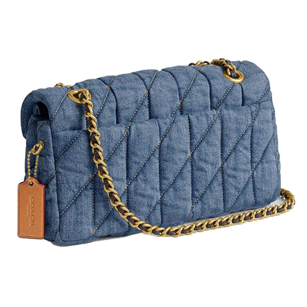 Coach Tabby Shoulder Bag 26 With Quilting Brass Indigo Blue # CR704