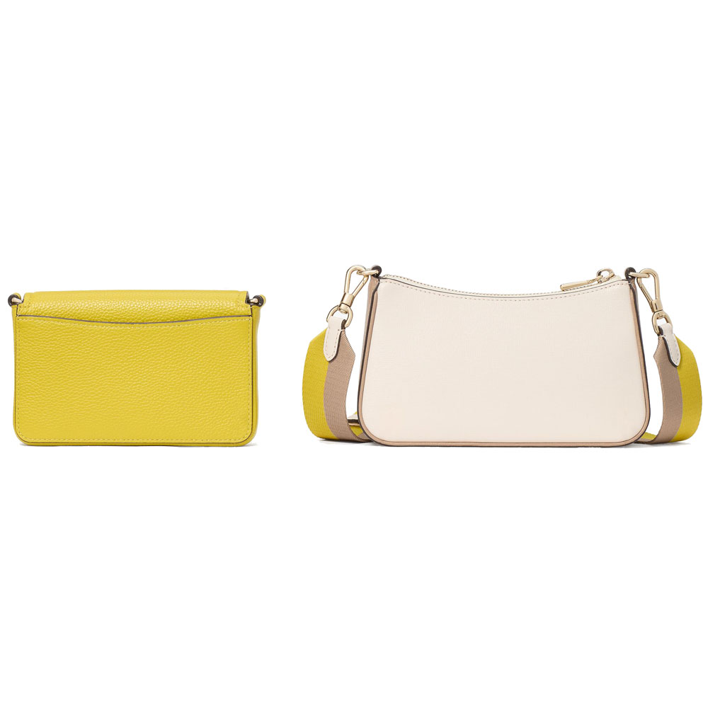 Kate Spade Double Up Colorblocked Crossbody Tigers Eye Multi Yellow # KJ938