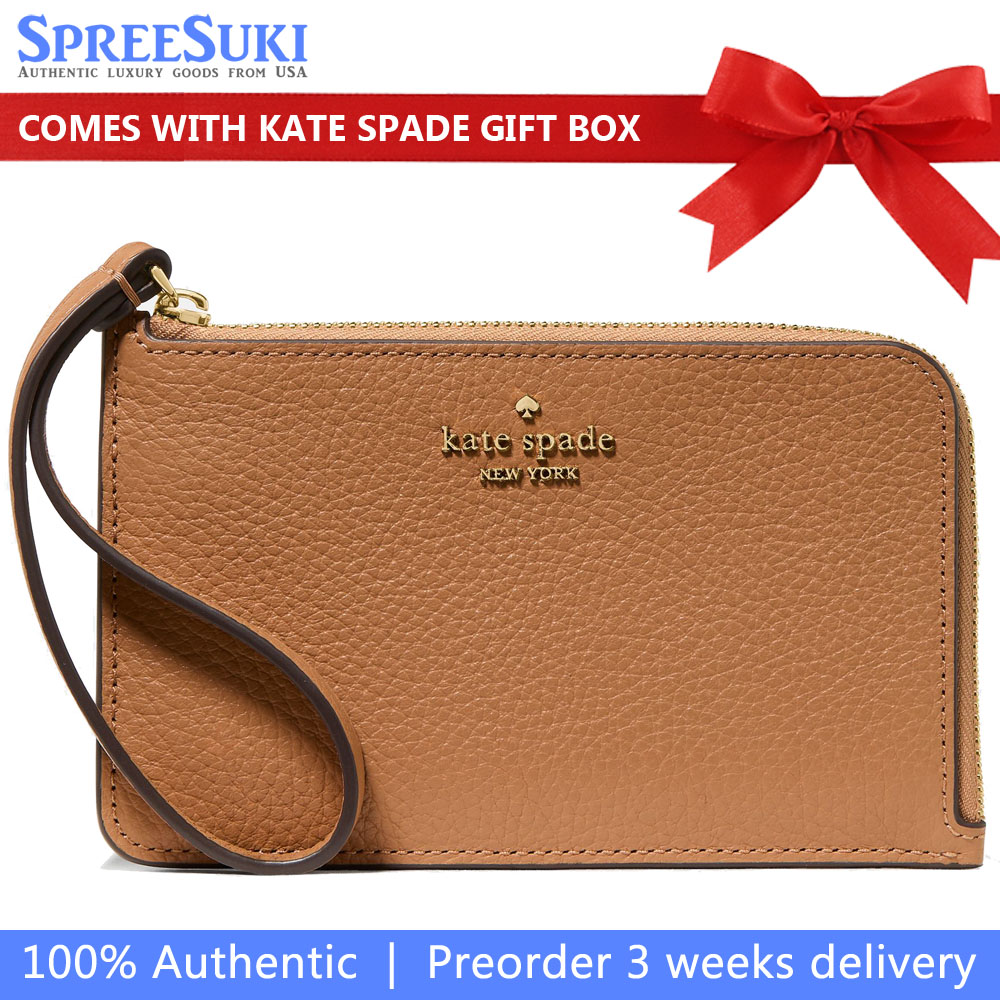 Kate Spade Lucy Small Card Holder Wristlet Bungalow Brown # KM461
