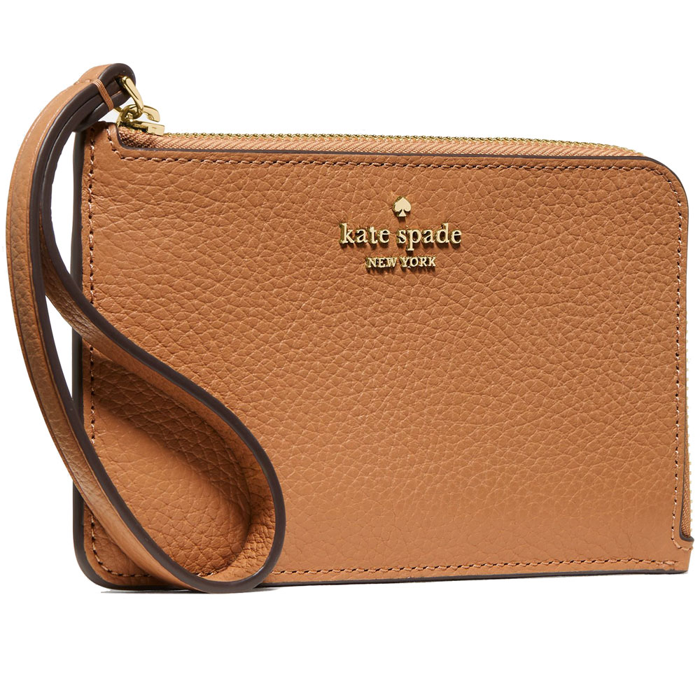 Kate Spade Lucy Small Card Holder Wristlet Bungalow Brown # KM461