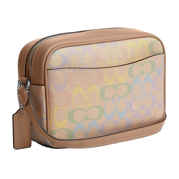 Coach Jamie Camera Bag In Rainbow Signature Canvas Silver Sand Multi # CDD63