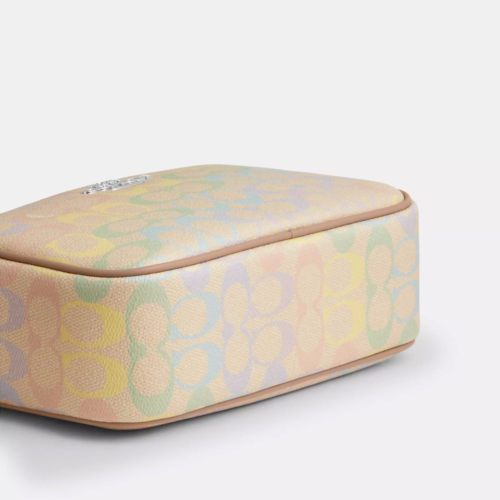 Coach Jamie Camera Bag In Rainbow Signature Canvas Silver Sand Multi # CDD63