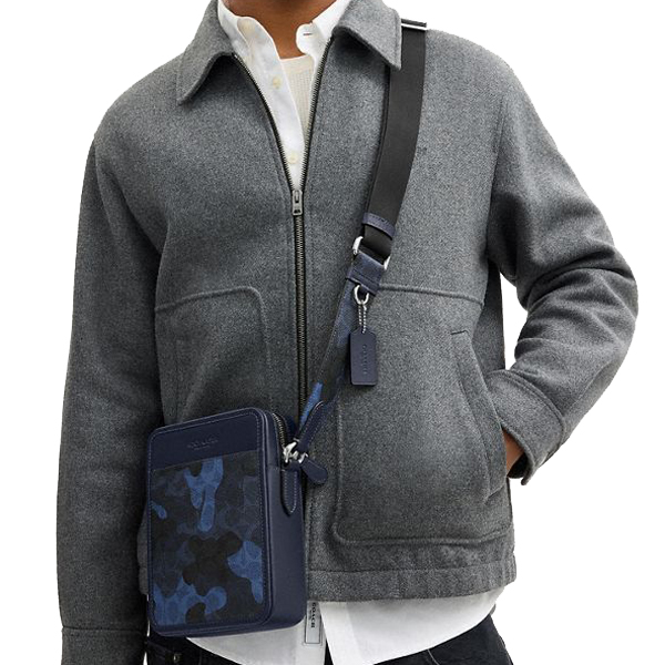 Coach Sullivan Crossbody Bag In Signature Camo Print Silver Blue Multi # CDR04
