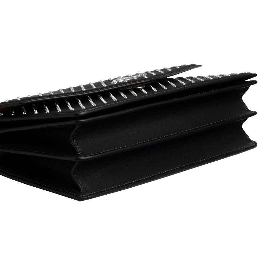 Coach Klare Envelope Crossbody Bag With Rivets Silver Black # CDB07