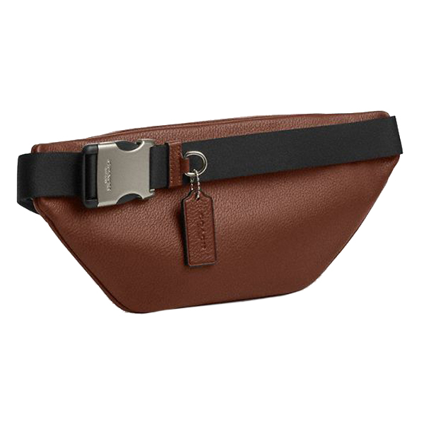 Coach Racer Small Belt Bag In Signature Leather Silver Vintage Brown # CDC44