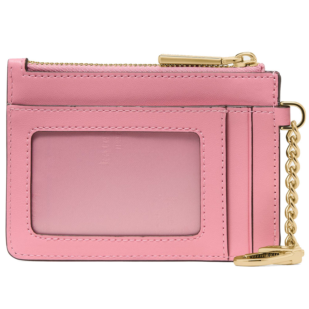 Kate Spade Spade Flower Key Ring Card Holder Dark Beige Grapefruit Multi # KN773