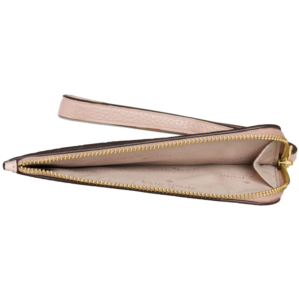 Kate Spade Lucy Small Card Holder Wristlet Powdered Sugar Multi Beige # KN738