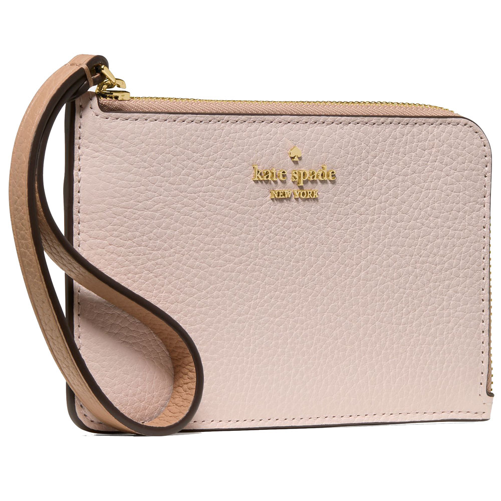 Kate Spade Lucy Small Card Holder Wristlet Powdered Sugar Multi Beige # KN738