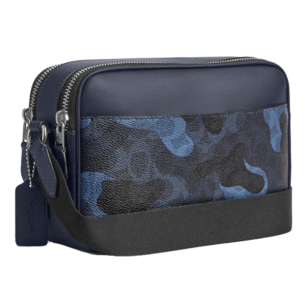 Coach Graham Crossbody Bag In Signature Camo Print Silver Blue Multi # CDC22