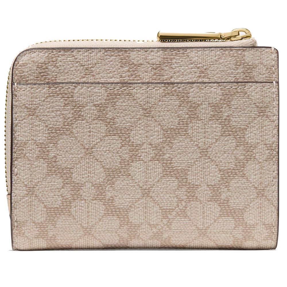 Kate Spade Spade Flower Small L-Zip Wallet Dark Beige Multi # KN768