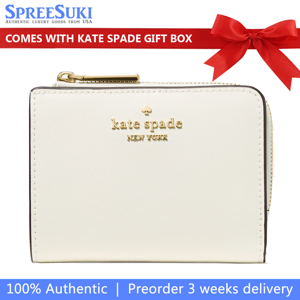 Kate Spade Small L-Zip Wallet Meringue Off White # KN767