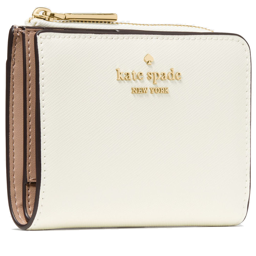 Kate Spade Small L-Zip Wallet Meringue Off White # KN767