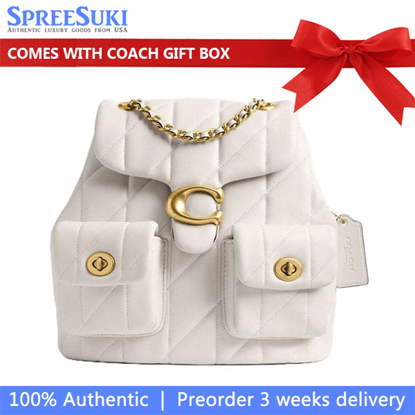 Coach Tabby Backpack With Pillow Quilting Chalk White # CU076