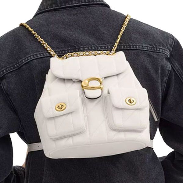 Coach Tabby Backpack With Pillow Quilting Chalk White # CU076