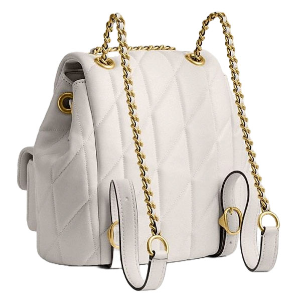 Coach Tabby Backpack With Pillow Quilting Chalk White # CU076