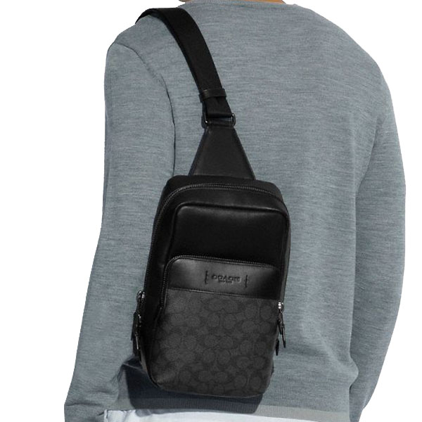 Coach Gotham Pack In Signature Canvas Charcoal Black # C5332