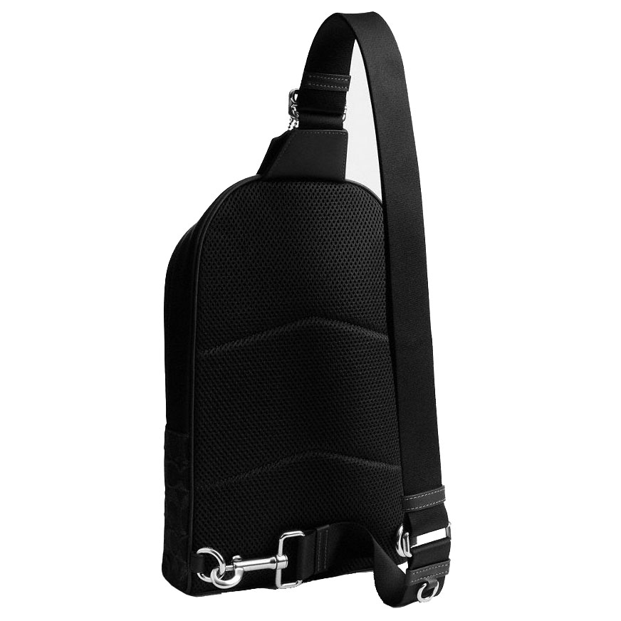 Coach Men West Pack In Signature Denim Silver Black # CDC50