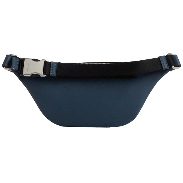 Coach Men Warren Mini Belt Bag In Signature Denim Silver Denim Blue Denim # CDF48