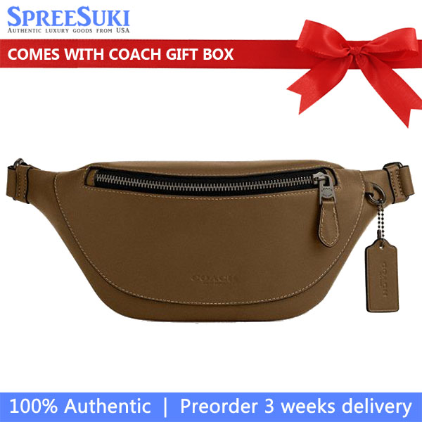 Coach Men Warren Mini Belt Bag Gunmetal Green Army Green # CBI29