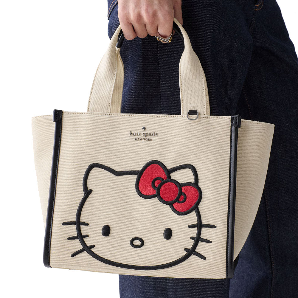 Kate Spade Hello Kitty And Friends X Kate Spade New York Small Tote Bag With Hello Kitty Natural Beige # KO133