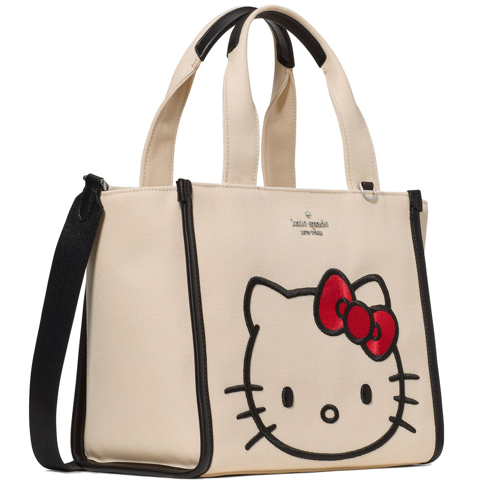 Kate Spade Hello Kitty And Friends X Kate Spade New York Small Tote Bag With Hello Kitty Natural Beige # KO133
