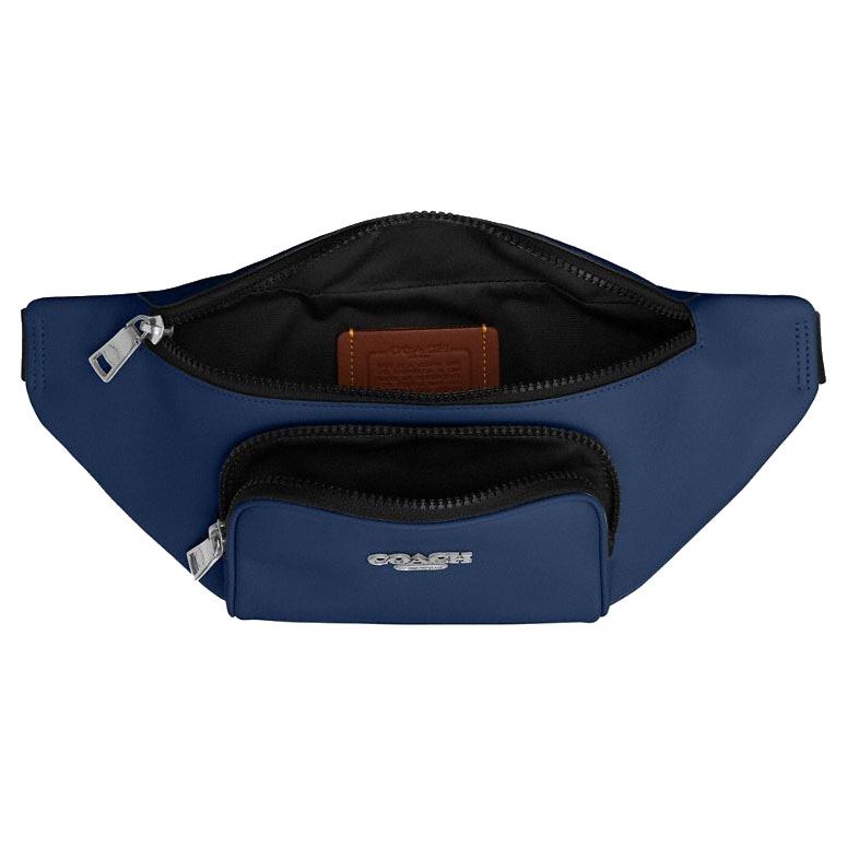 Coach Men Racer Small Belt Bag Silver Deep Blue # CBI47
