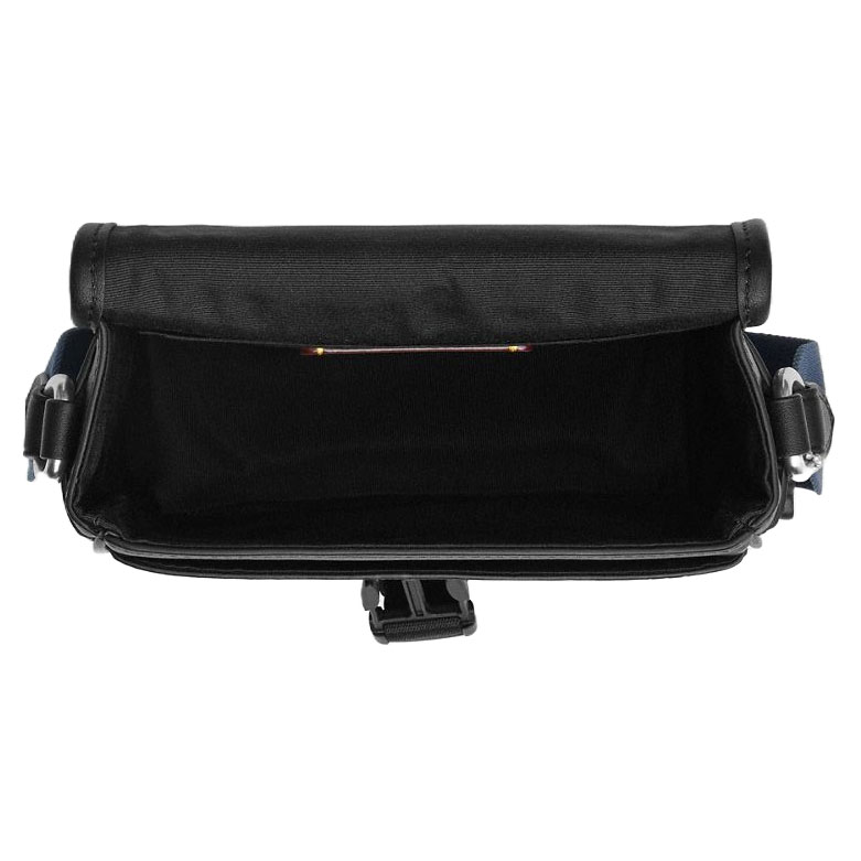 Coach Men Racer Crossbody Bag In Signature Canvas With Varsity Stripe Webbing Silver Black Multi # CDC82