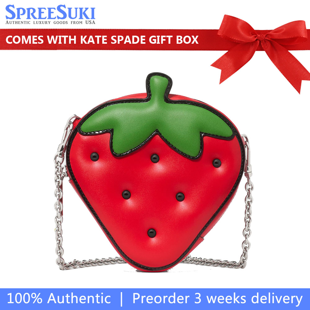 Kate Spade Hello Kitty X Ksny 3D Strawberry Mini Crossbody Bag Multi Red # KO050