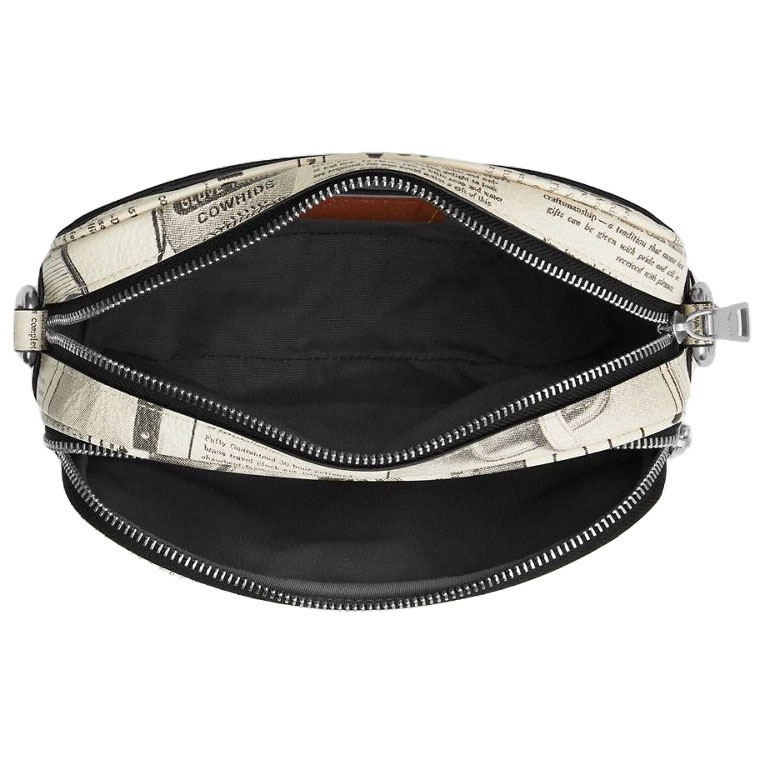 Coach Men Finlay Crossbody Bag With Newspaper Print Silver Chalk Multi White # CDR06