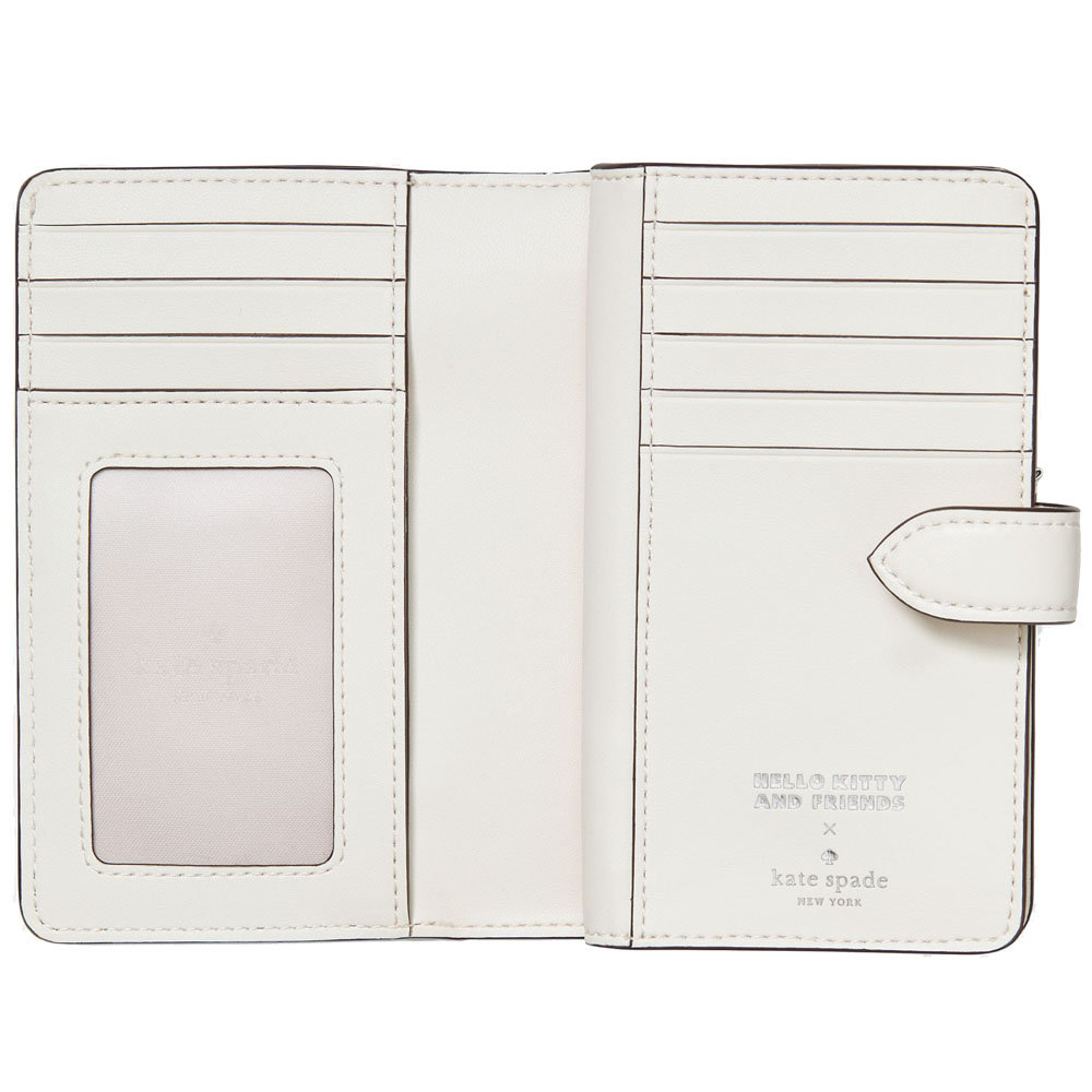 Kate Spade Hello Kitty X Ksny New York Friends Medium Bifold Wallet Cream Multi # KN892
