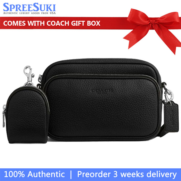 Coach Men Finlay Crossbody Bag Silver Black # CDB24