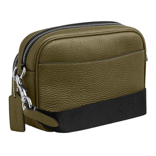 Coach Men Finlay Crossbody Bag Silver Olive Army Green # CDB24