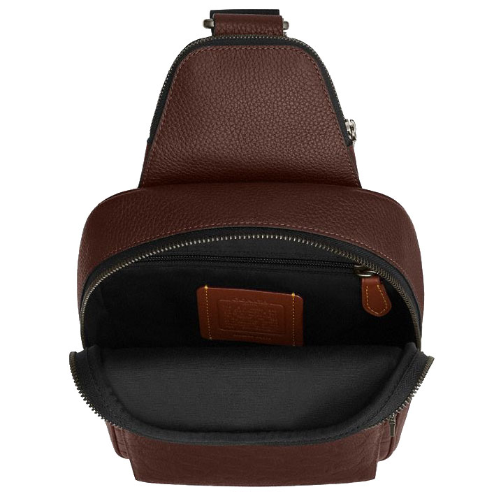 Coach Men Ethan Pack In Signature Leather Gunmetal Maple Dark purple # CDC68