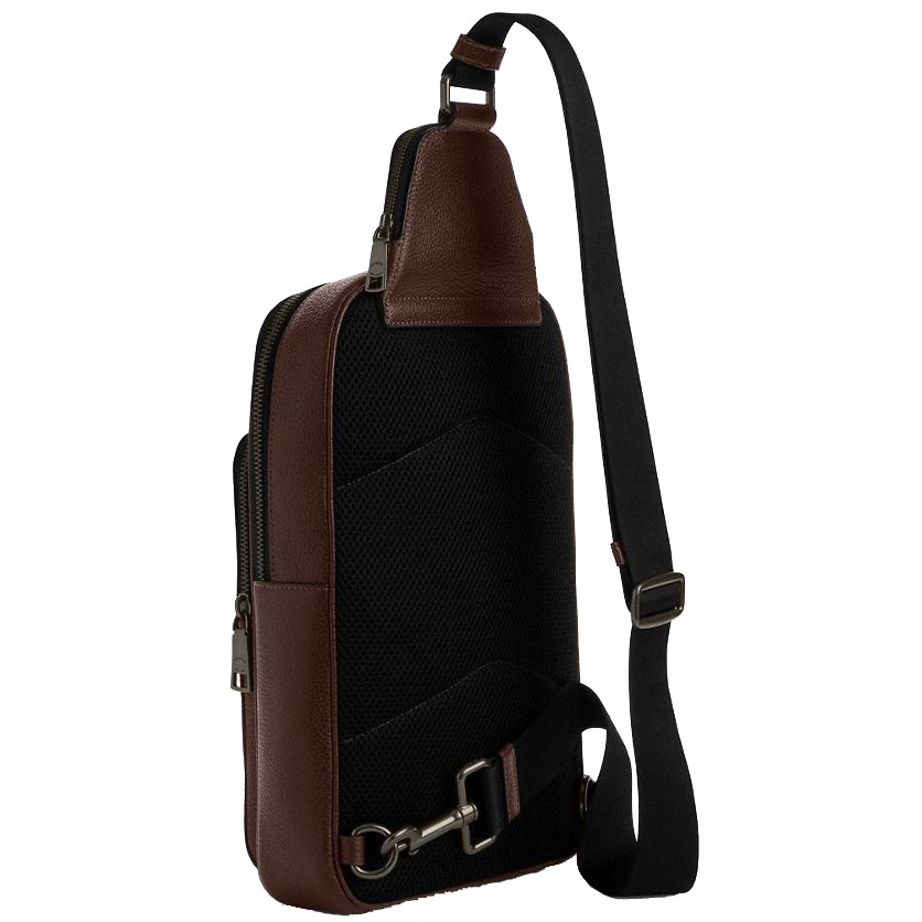 Coach Men Ethan Pack In Signature Leather Gunmetal Maple Dark purple # CDC68