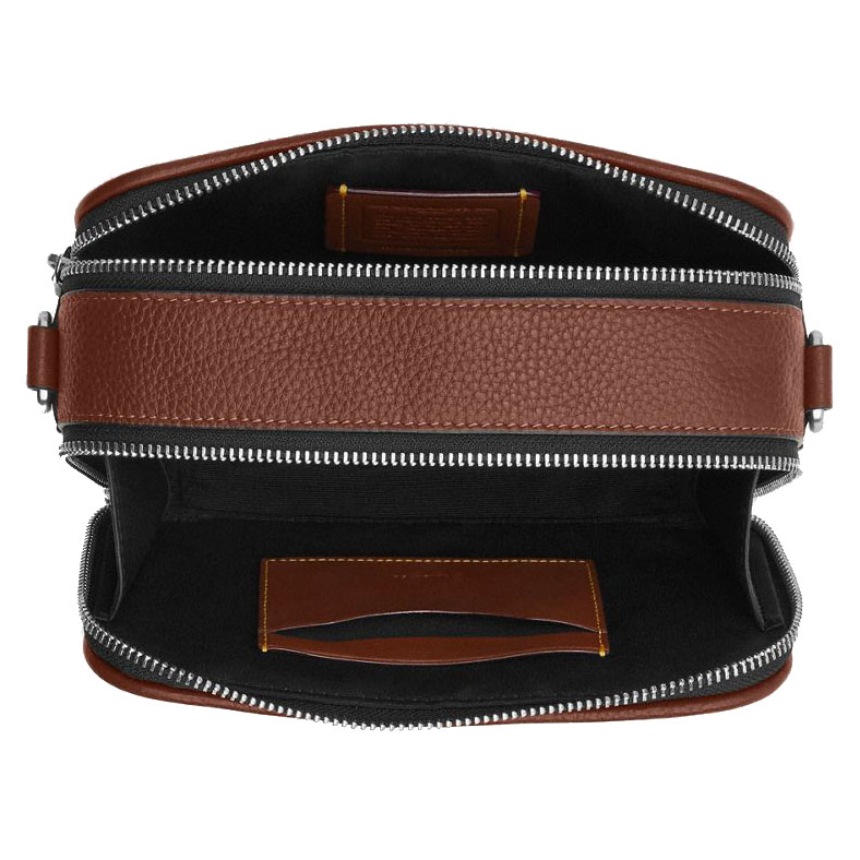 Coach Men Wyatt Crossbody Bag In Signature Leather Silver Vintage Brown # CDP87