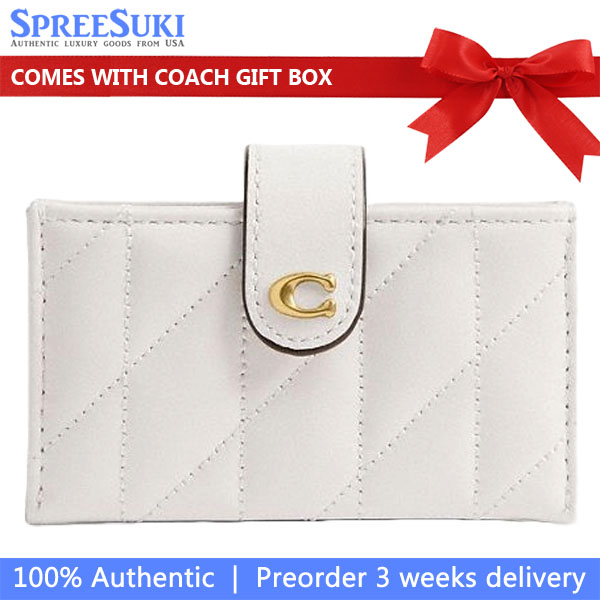 Coach Essential Multi Card Holder With Pillow Quilting Chalk White # CAO12