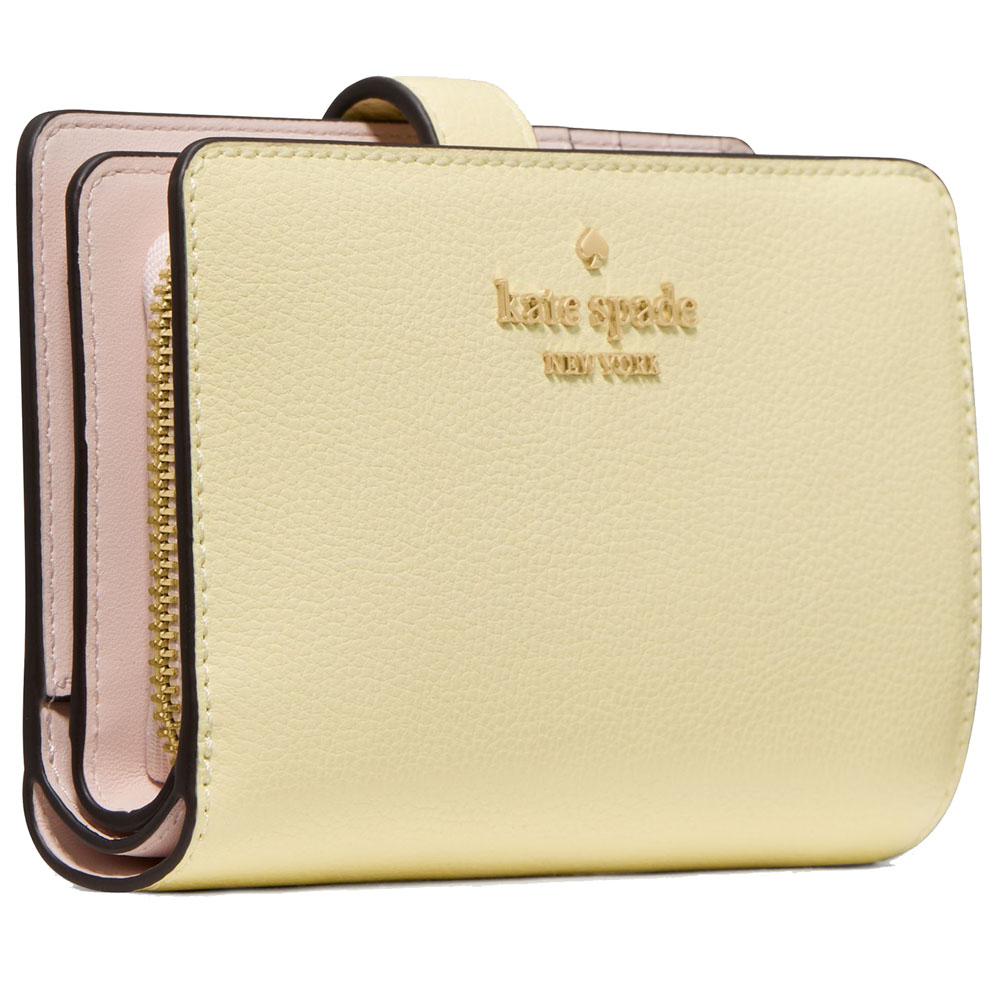 Kate Spade Medium Bifold Wallet Lemon Fondant Light yellow # KN751