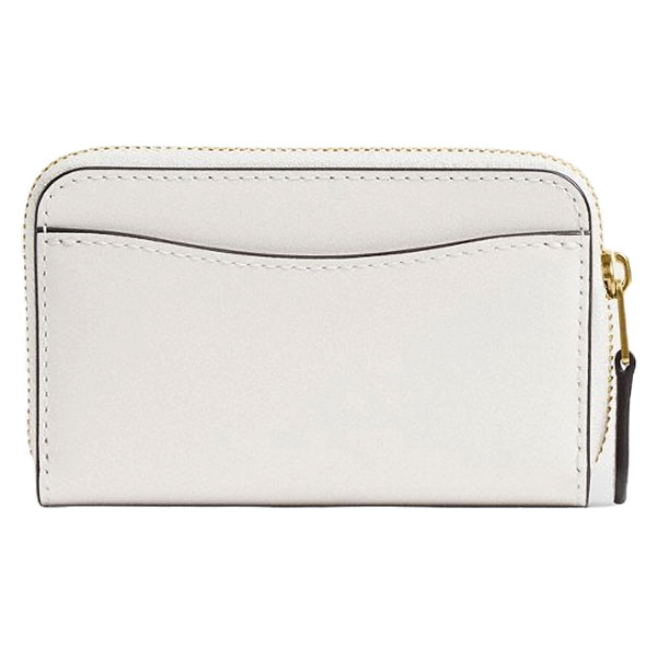 Coach Essential Small Zip Around Card Case With Sticker Print Chalk Multi White # CCD21