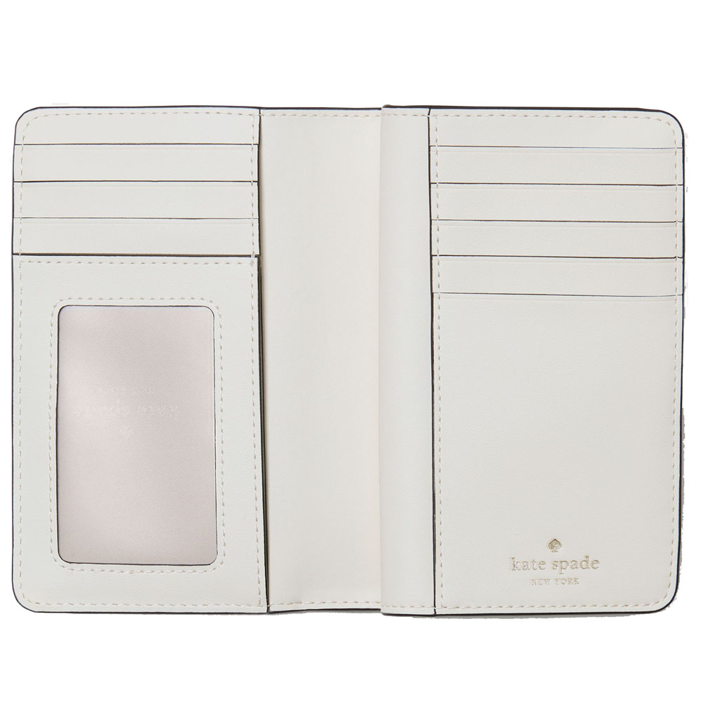 Kate Spade Floral Medium Bifold Wallet Meringue Multi Off White # KN749