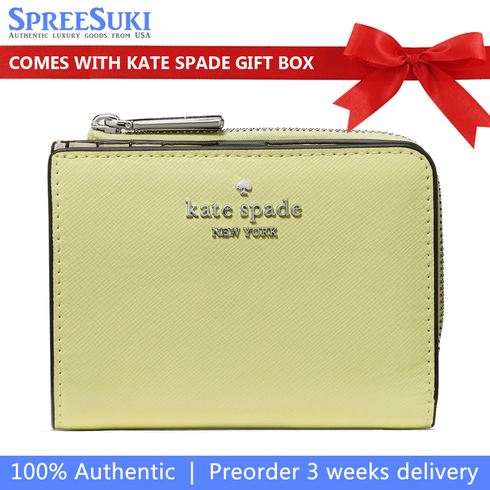 Kate Spade Small L-Zip Wallet Tennis Ball Light yellow # KN767
