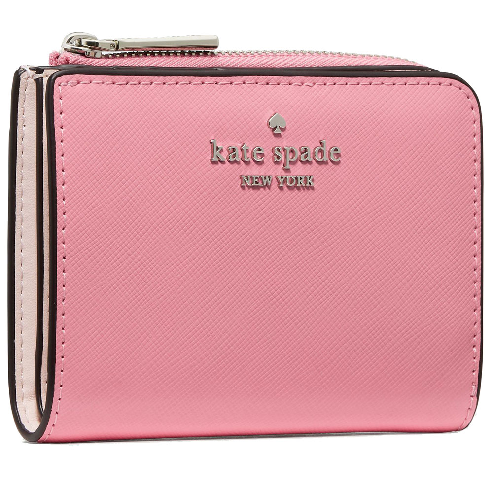 Kate Spade Small L-Zip Wallet Grapefruit Soda Pink # KN767