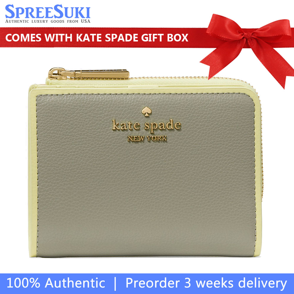 Kate Spade Small L-Zip Wallet Dusky Pine Multi Light green # KN763